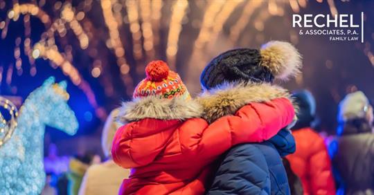 parent and kid during the holidays